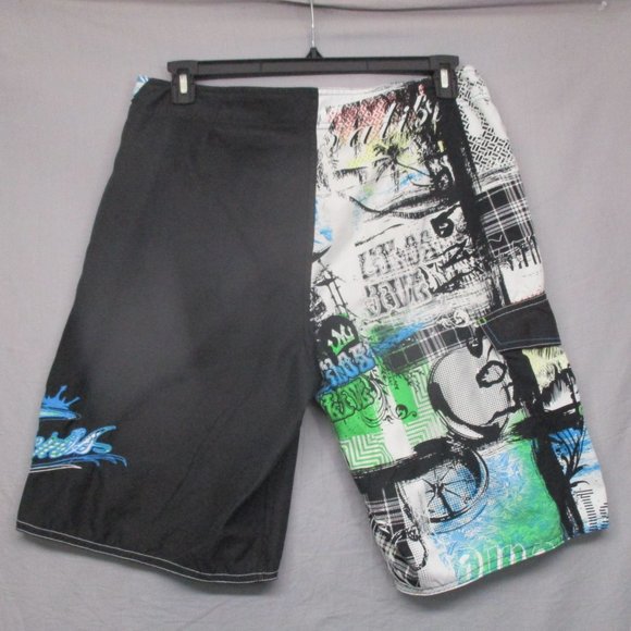 Micros Swim Trunks Two Face Multi color pattern Design Black Men Size | 33 - Picture 5 of 7